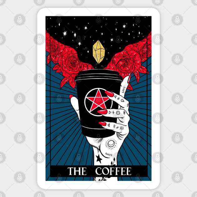 Tarot card The Coffee Sticker by OccultOmaStore